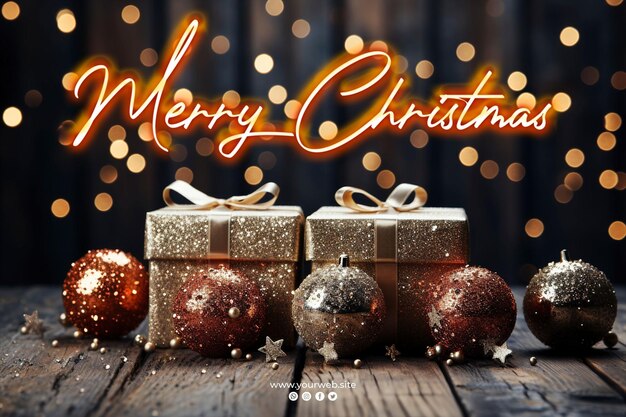 PSD marry christmas background