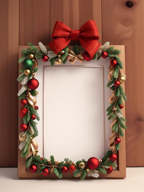 Marry christmas happy new year frame template psd