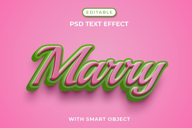 Marry editable text effect template