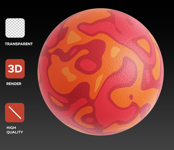 PSD mars 3d object illustration