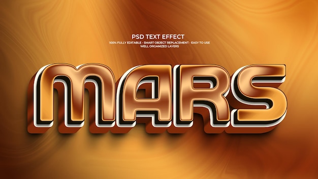 Mars Luxurious 3D Gold Text Effect for Presentations and Branding