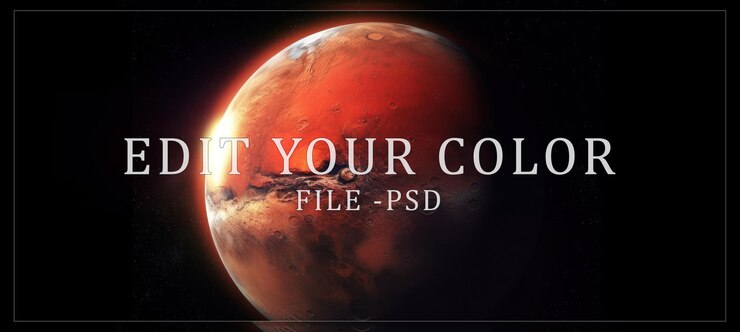 PSD mars the red planet in the night sky