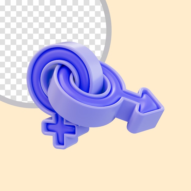 PSD marsandvenus icon 3d render concept for male and female joined together sexual symbols