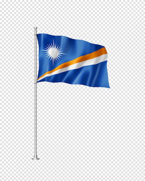 白で隔離されるマーシャル諸島の旗