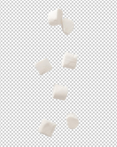 Marshmallow falling isolated