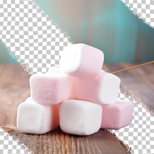 PSD marshmallow on vintage table