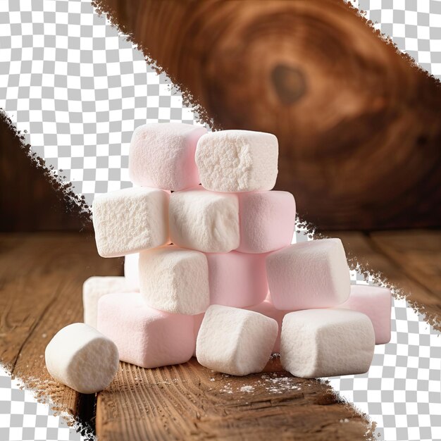 PSD marshmallow on vintage table