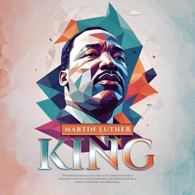 PSD banner modello di post sui social media per la celebrazione della giornata di martin luther king