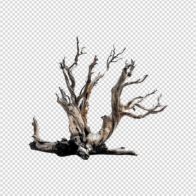 PSD martwe drzewo izolowane na przezroczystym tle