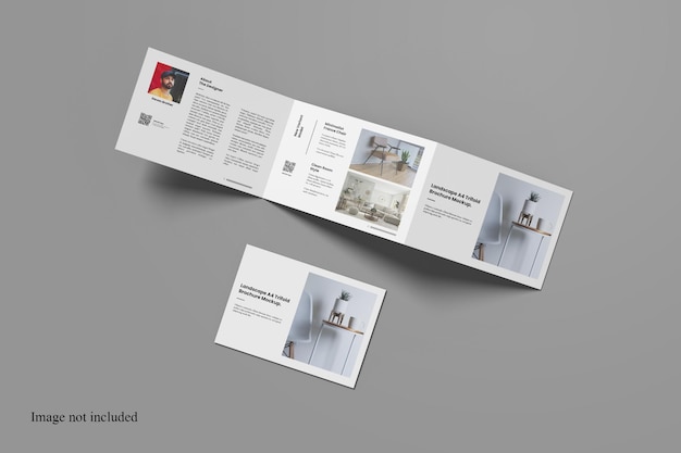 PSD marvelous landscape trifold brochure mockup