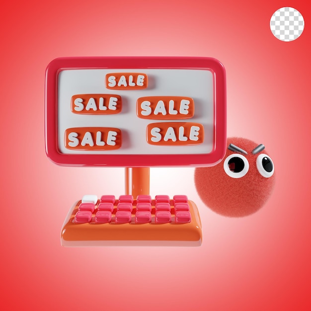 PSD mascot market store in red theme