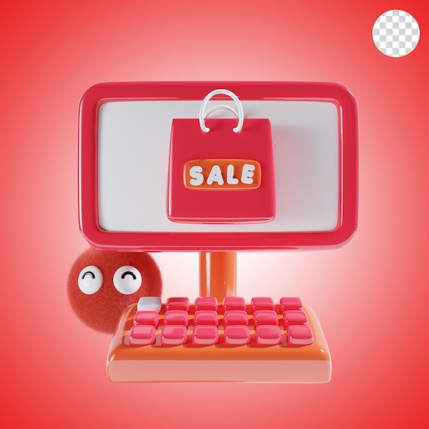 PSD mascot market store in red theme
