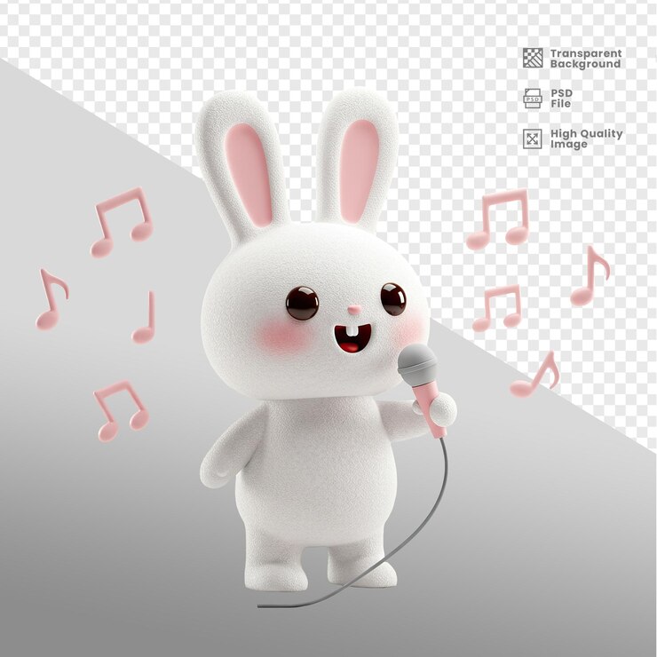 PSD mascote 3d coelho de pascoa 3d easter bunny mascot