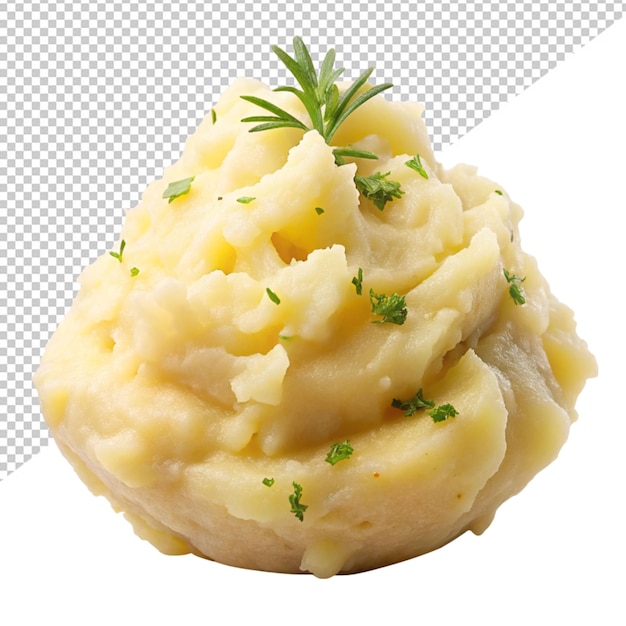 Mashed potatoes on transparent background