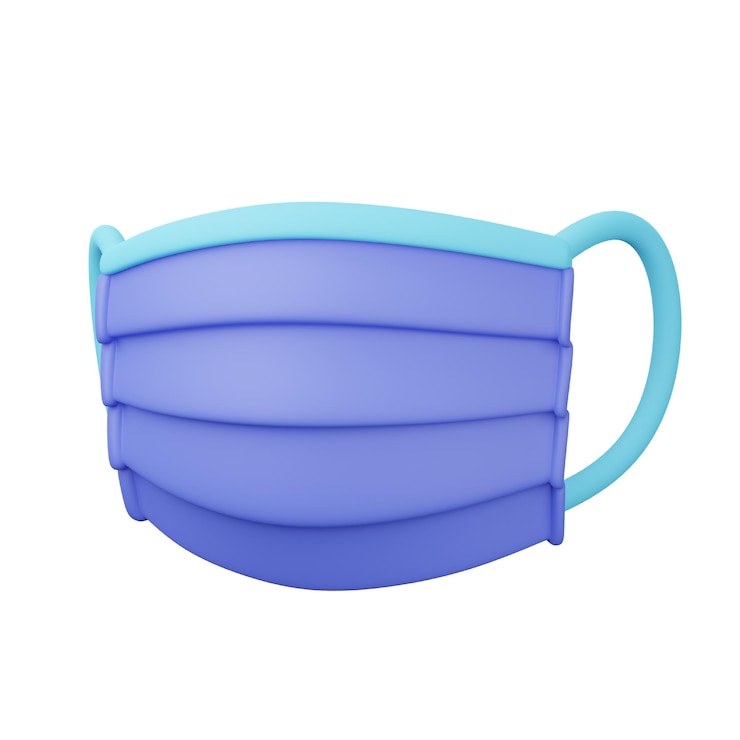 PSD mask 3d icon for covid19