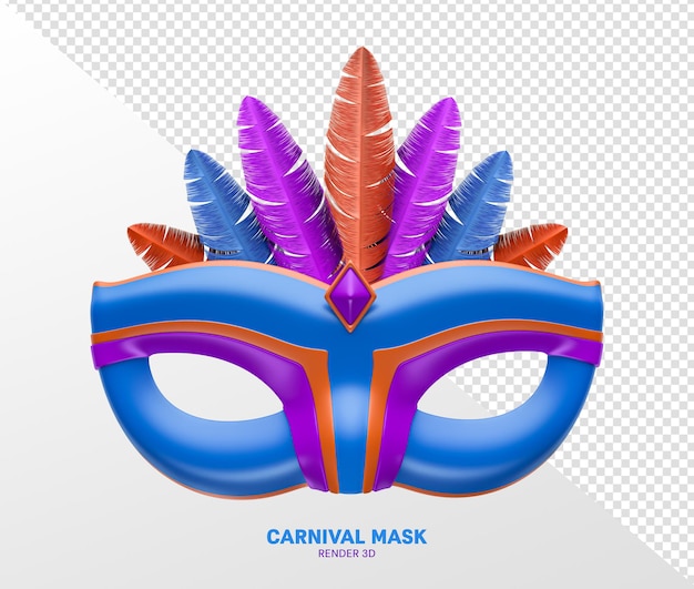 PSD mask carnival 3d render realistic isolated transparent