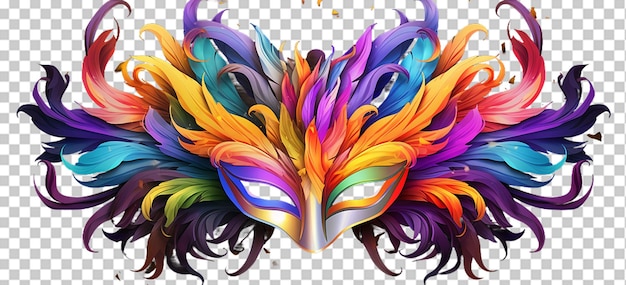 PSD mask for happy carnival festive with colorful plumage