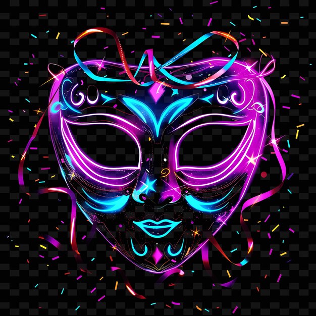 PSD a mask with colorful lines and a mask with the words quot the word quot on it