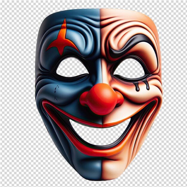 PSD a mask with a face on it that says  clown