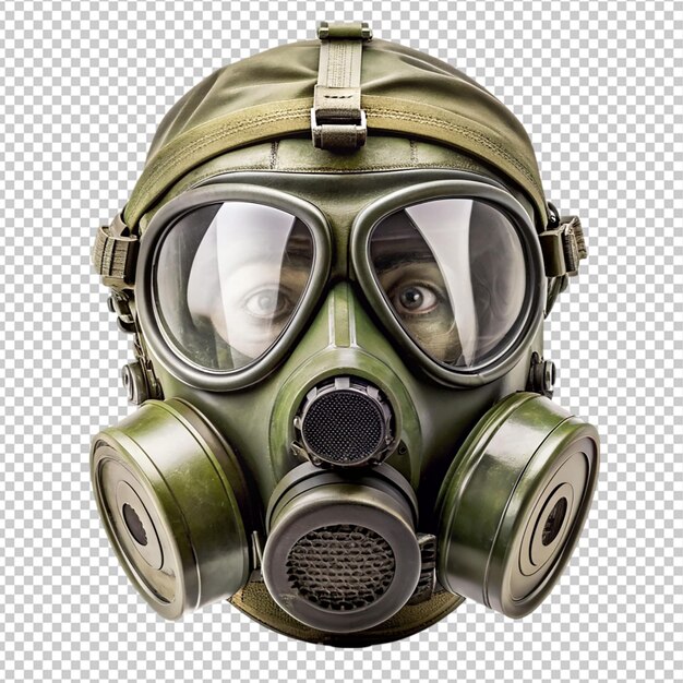 PSD maska gazowa brytyjskiej armii na przezroczystym tle