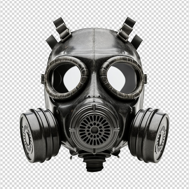 PSD maska gazowa z bliska na przezroczystym tle