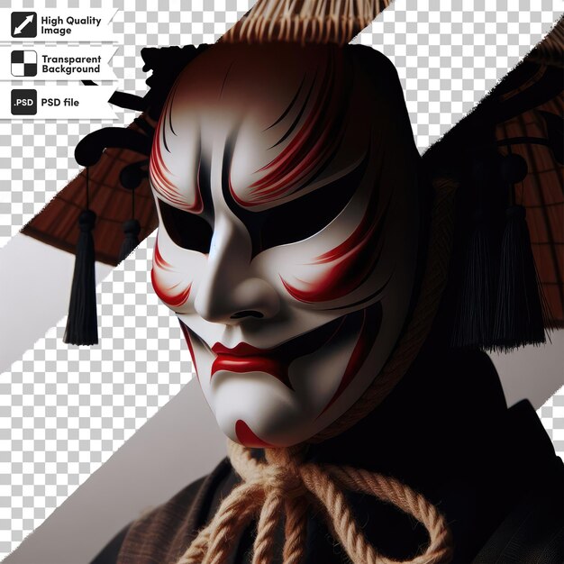 PSD maska kabuki psd na przezroczystym tle z edytowalną warstwą maski