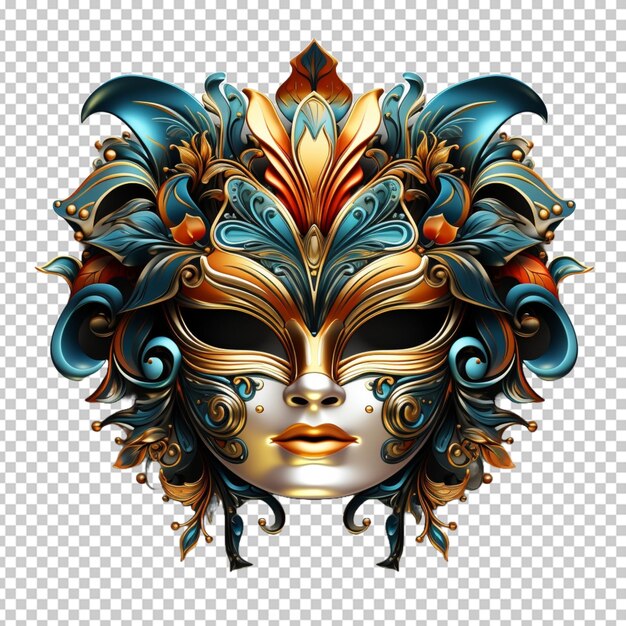 PSD maska mardi gras 3d renderowane png psd