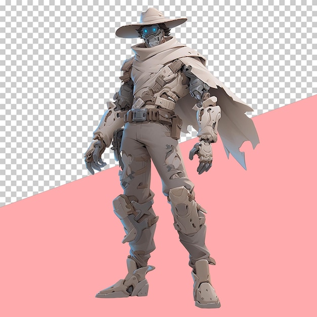 PSD masked rodeo cowboy full body isolated object transparent background