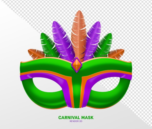 Masker carnaval 3d render realistisch geïsoleerd transparant