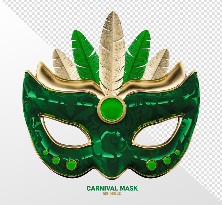 PSD masker carnaval 3d render realistisch geïsoleerd transparant