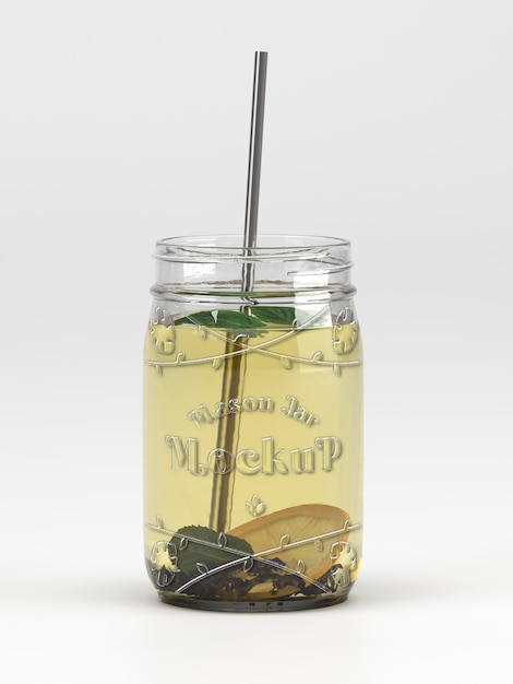 Mason jar in studio mockup