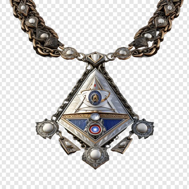 Masonic apron jewellery isolated on transparent background