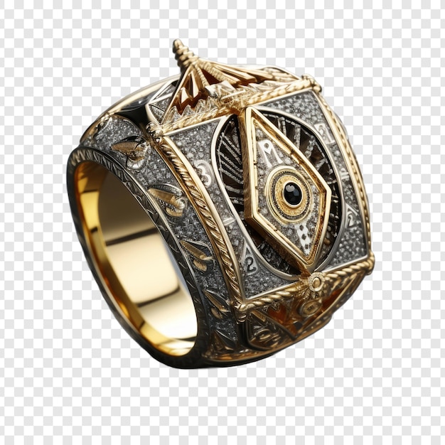 PSD masonic jewelry isolated on transparent background