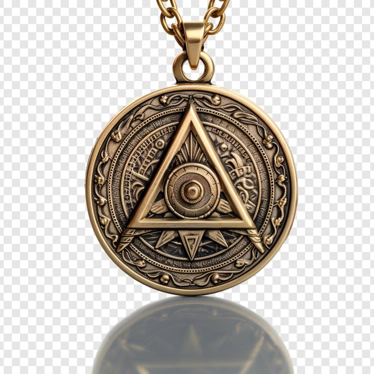 PSD masonic medal isolated on transparent background