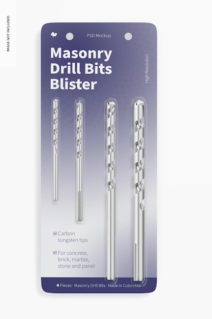 Masonry drill bits blister mockup