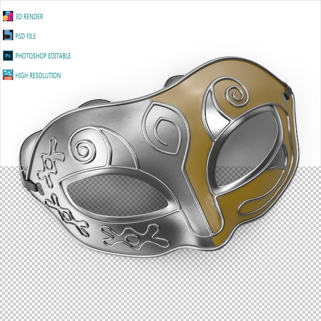 PSD masquerade mask 3d render psd