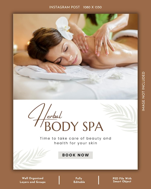 Massage and Spa Social Media and Instagram Post Design Template