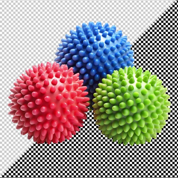 PSD massage balls on transparent background