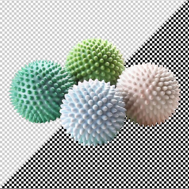 PSD massage balls on transparent background