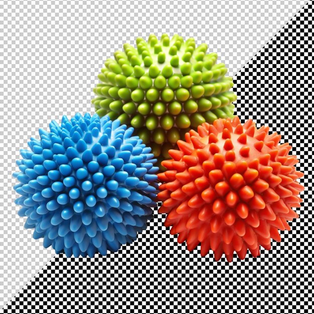 PSD massage balls on transparent background