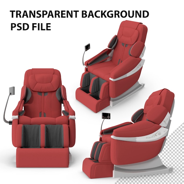 PSD massage chair red png