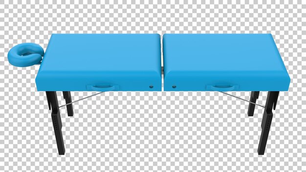 PSD 透明な背景のマッサージテーブル3dレンダリングイラスト