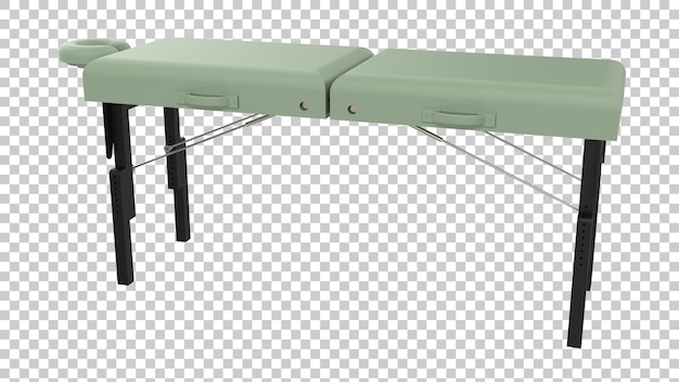 Massage table on transparent background 3d rendering illustration