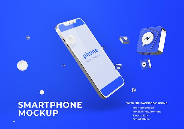 PSD massager on silver mobile phone mockup