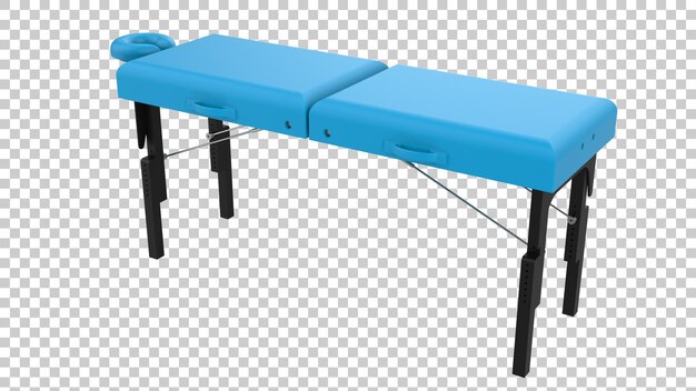 Massagetafel geïsoleerd op transparante achtergrond 3d rendering illustratie