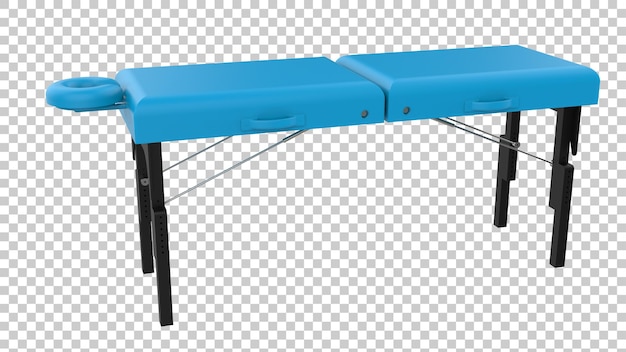 Massagetafel op transparante achtergrond 3d-rendering illustratie