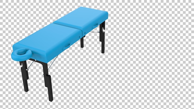 PSD massagetafel op transparante achtergrond 3d-rendering illustratie