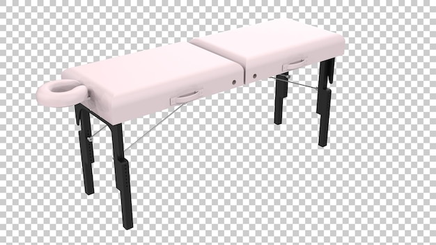 Massasjebenk på transparent bakgrunn, 3D-rendering illustrasjon