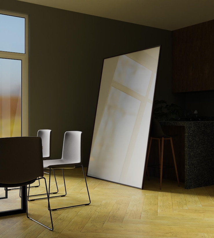 PSD massive frame mockup poster in the modern interior