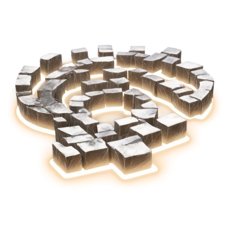 PSD massive stone cubes isolated on transparent background